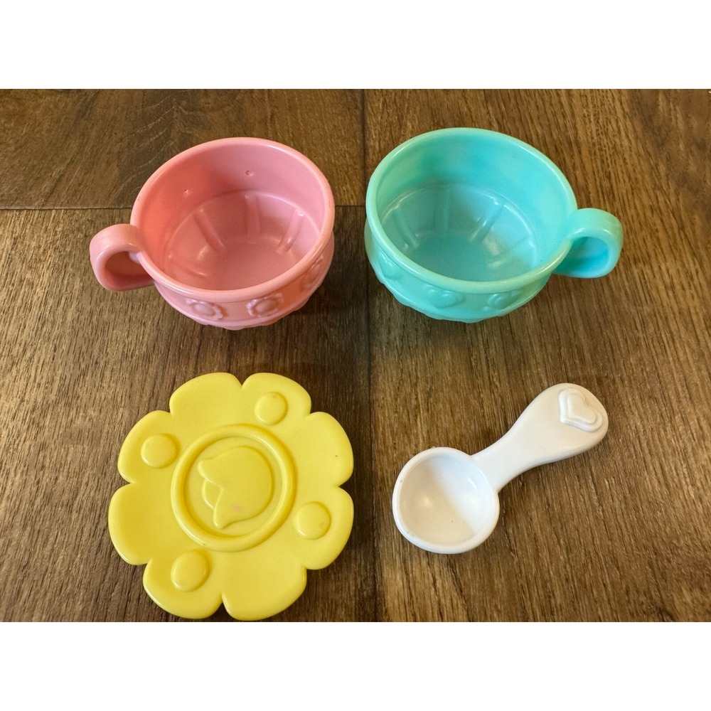 Vintage 2000 Fisher Price Musical Tea Set Replacement Pieces Cups Plate Spoon